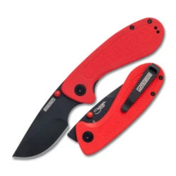 RoseCraft Pocket Monster Sully Folding Knife Red G10 Handle Plain Edge Black PVD Finish RCM-002-RD