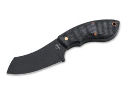 Boker Rhino Fixed Blade Knife Black Micarta Handle D2 Plain Black Blade 02BO085