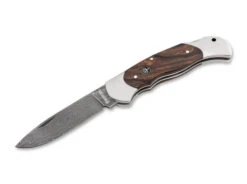 Boker Optima Ironwood Damast Folding Knife Desert Ironwood Handle Damascus Plain Edge 110067DAM