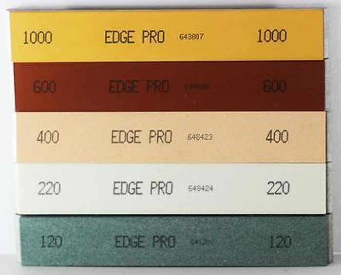 Edge Pro 1" Mounted Sharpening Stone Set 1 Of Each Grit 120 220 400 600 & 1000 1 Edge Pro 1" Mounted Sharpening Stone Set 1 Of Each Grit 120 220 400 600 & 1000