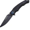 Harnds Wolverine Flipper Knife Black G-10 Handle Plain Black Ti Blade CK9172BK-BT