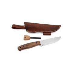 BPS Knives Adventurer Fixed Blade Knife Walnut Wood Handle Carbon Steel Plain Edge