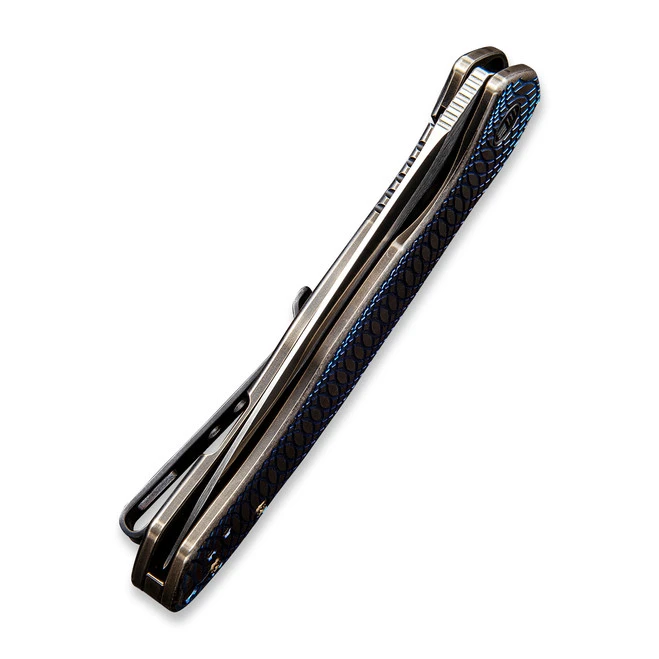 WE Knife Kitefin Frame Lock Knife Blue + Black Titanium Handle Plain S35VN Blade 2001D 4 WE Knife Kitefin Frame Lock Knife Blue + Black Titanium Handle Plain S35VN Blade 2001D - Image 4