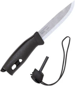 Mora Companion Spark Fixed Blade Knife Black Rubber Handle Plain Edge Sheath 13567