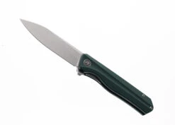 Petrified Fish Folding Knife Green G10 Handle D2 Plain Edge Stonewash Finish PF-818-GRW