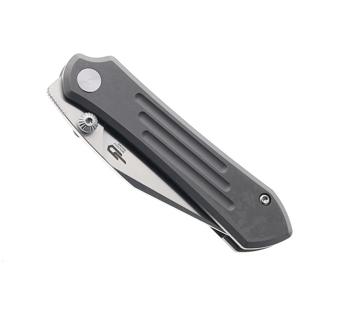 (Stripped Pivot Screw) Returned Bestech Icarus Folding Knife Dark Stonewash Titanium Handle M390 Plain Edge Satin Finish BT2302C 3 (Stripped Pivot Screw) Returned Bestech Icarus Folding Knife Dark Stonewash Titanium Handle M390 Plain Edge Satin Finish BT2302C - Image 3