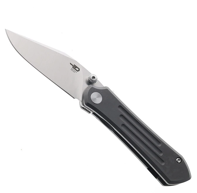 (Stripped Pivot Screw) Returned Bestech Icarus Folding Knife Dark Stonewash Titanium Handle M390 Plain Edge Satin Finish BT2302C 1 (Stripped Pivot Screw) Returned Bestech Icarus Folding Knife Dark Stonewash Titanium Handle M390 Plain Edge Satin Finish BT2302C