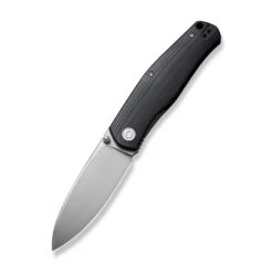 Civivi Sokoke Folding Knife Black G10 Handle 14C28N Drop Point Plain Edge Silver Bead Blast Finish C22007-1