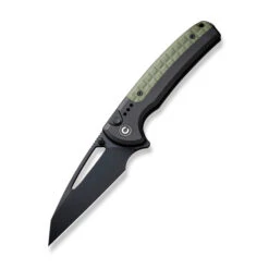 Civivi Sentinel Strike Folding Knife Black/OD Green Aluminum Handle K110 Reverse Tanto Plain Black Blade C22025B-3