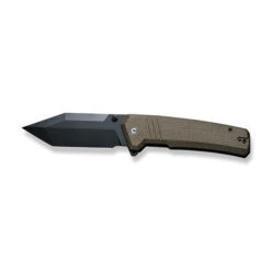 Civivi Bhaltair Folding Knife Green Burlap Micarta Handle 14C28N Tanto Plain Black Blade C23024-3 -Sharp Knife Shop C23024 3 Bhaltair 8 86906.1691510514