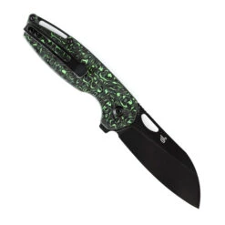 Kansept Model 6 Folding Knife Green Carbon Fiber Handle 20CV Plain Edge Black Stonewash Finish K1022A5 -Sharp Knife Shop K102A 3 19902.1692896180