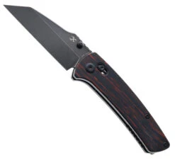 Kansept Main Street Crossbar Lock Pocket Knife Black & Red Gmascus G10 Handle Black Stonewashed Blade 154CM T1015V5