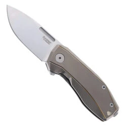 Lion Steel Nano Flipper Pocket Knife Magnacut Steel Bronze Titanium Handle NA01-BR
