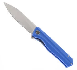 Petrified Fish Folding Knife Blue G10 Handle D2 Plain Edge Stonewash Finish PF818BW