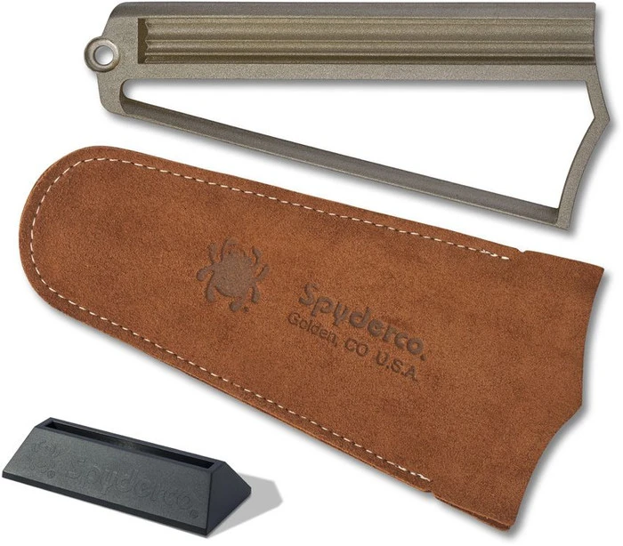 Spyderco Webfoot Stone With Brown Suede Pouch SC308CBN 1 Spyderco Webfoot Stone With Brown Suede Pouch SC308CBN