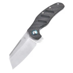 Kizer C01C XL Sheepdog Flipper Pocket Knife Black Carbon Fiber Handle Plain 154CM Blade V5488C3