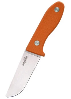 Schnitzel UNU Childrens Fixed Blade Knife Orange G10 Handle 8Cr13Mov Plain Edge Stonewash Finish SNL-01O