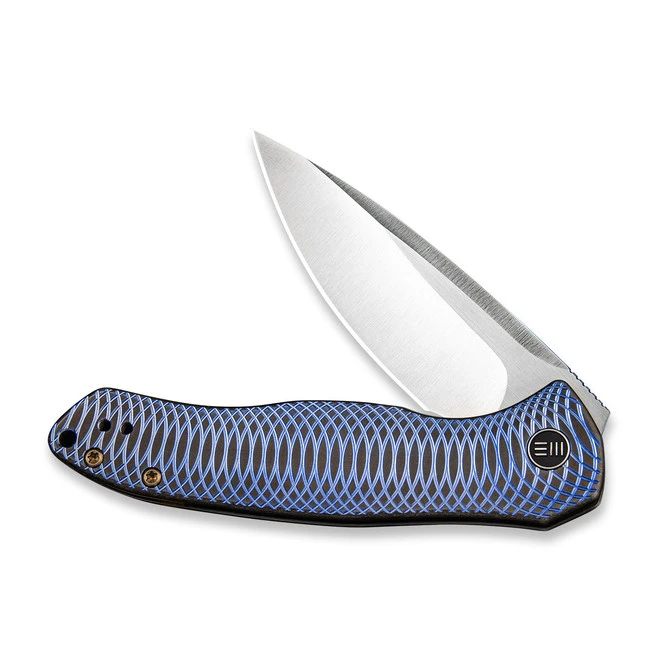 WE Knife Kitefin Frame Lock Knife Blue + Black Titanium Handle Plain S35VN Blade 2001D 3 WE Knife Kitefin Frame Lock Knife Blue + Black Titanium Handle Plain S35VN Blade 2001D - Image 3