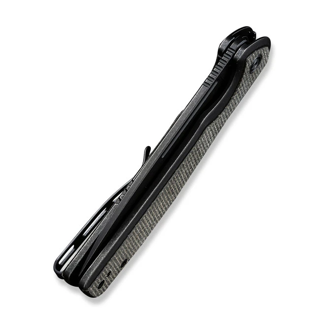 Discontinued Civivi Voltaic Folding Knife Black Stainless Steel/Green Micarta Handle 14C28N Drop Point Plain Edge Silver Black Stonewash Finish C20060-3 7 Discontinued Civivi Voltaic Folding Knife Black Stainless Steel/Green Micarta Handle 14C28N Drop Point Plain Edge Silver Black Stonewash Finish C20060-3 - Image 7