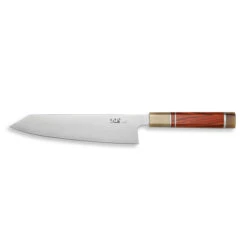 XIN Kitchen Knife Buffalo Horn/Rosewood/Nickle Silver Handle Plain Edge Hand Rubbed Satin Finish XC133