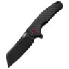 CJRB Crag Folding Knife Black Carbon Fiber Handle AR-RPM9 Cleaver Plain Black Blade CJ1904-BCF