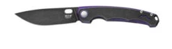 MKM Eclipse Folding Knife Black Stonewash/Purple Titanium Handle Magnacut Plain Edge Black Stonewash Finish MKMEL-PRBKD Eclipse
